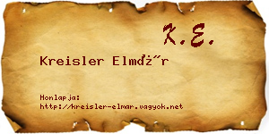 Kreisler Elmár névjegykártya